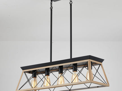 Chandelier Pendant Light For Dining Room Kitchen, 5 Light Fixture With Adjustable Height