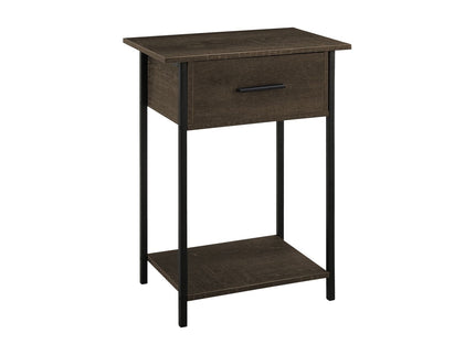 Contemporary 2 Tier Accent Table With Storage Drawer