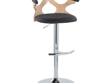 Gardenia - Contemporary Adjustable Barstool With Swivel / Rounded T Footrest (Set of 2)
