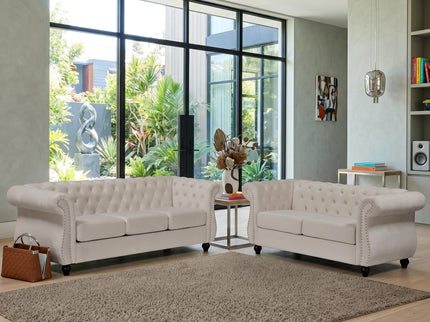 Chesterfield Button Tufted Loveseat With Rolled Arms