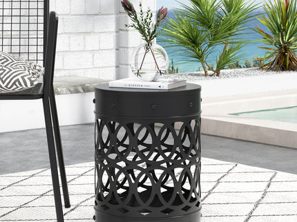 Outdoor Metal Large End Table, Modern Design