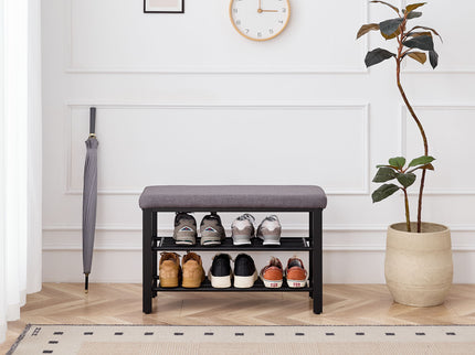Shoe Bench With Cushion, Storage Seat For Entryway