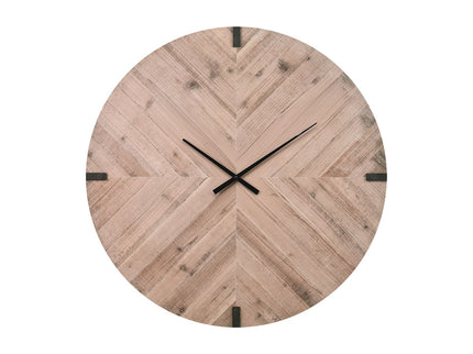 Wall Clock, Round, Large Oversized - Brown