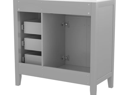 Modern Bathroom Vanity With Sink, Freestanding Design With Drawers And Doors