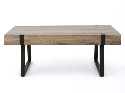 Abitha - Coffee Table With Industrial Powder Coated Metal Legs