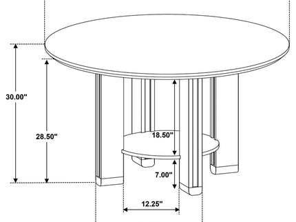 Crispin - 5 Piece Round Dining Table Set With Upholstered Chairs - Brown