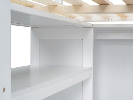 Loft Bed With Built In Wardrobe, Desk, Shelves And Drawers