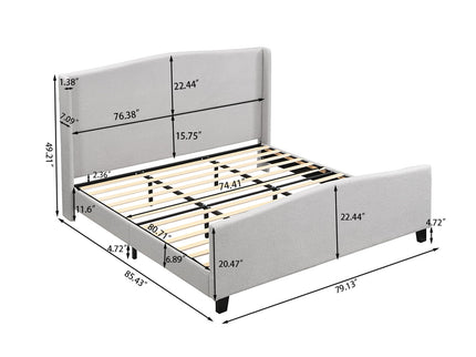 Platform Bed Frame With Tall Headboard And High Footboard