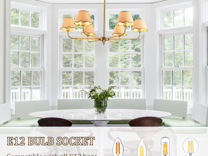 6 Lamp Chandelier - Golden