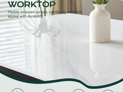 Rectangular Dining Table - Gray / White