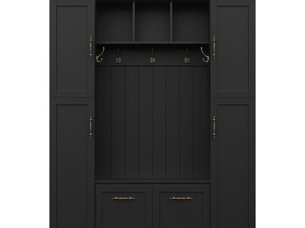 Hall Tree With 4 Side Cabinets