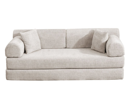 Modern 2 Tone Fabric Convertible Sleeper Sofa Bed