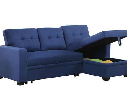 Upholstered Pull Out Sectional Sofa With Chaise