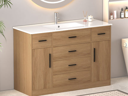 Bathroom Vanity With Abundant Storage 2 Soft Close Doors And 6 Drawers