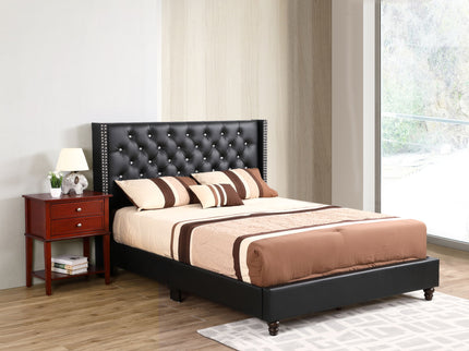 Upholstered Nailhead Trim Chic Bed