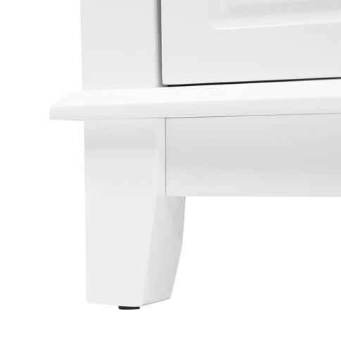 Bathroom Vanity Cabinet Only, 6 Soft Close Drawers & Double Doors With 2 Tier Shelves - White