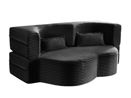 Floor Convertible Sleeper Sofa Bed With 2 Pillows