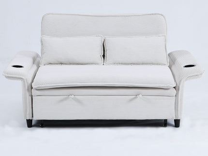 Modern Fabric Multi-Functional Sofa Bed With Adjustable Armrests And Backrests