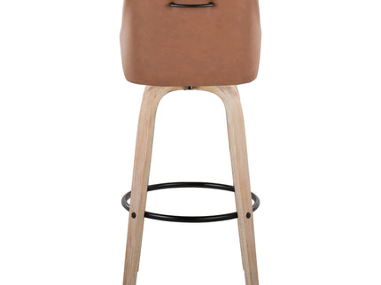 Hannah - Transitional Fixed Height Barstool With Swivel With Round Footrest (Set of 2)