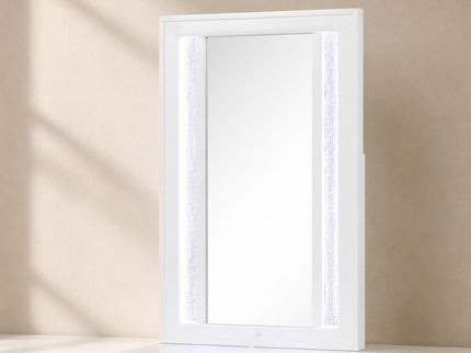 Abigale - Nightstand With Mirror Top, LED Lighting (Includes Mirror And Nightstand) - White