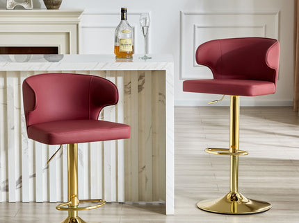 Adjustable Swivel Bar Chair With High Back Support