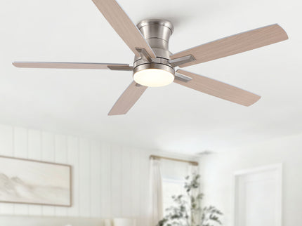 Mordern Flush Mount Ceiling Fan With Light And Remote Control