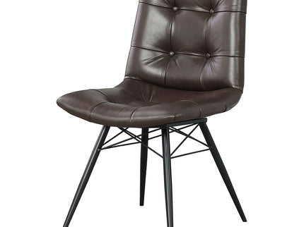 Back Dining Chairs With Button Tufting (Set of 4) - Brown