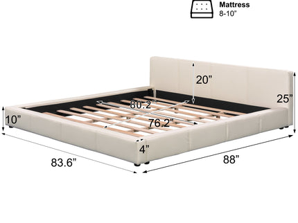 Stylish Upholstered Bed With Birch Wood Frame