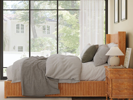 Platform Bed Frame With Headboard, Floor Standing Design