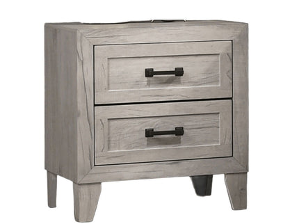Nightstand, Bedside Table - White Washed