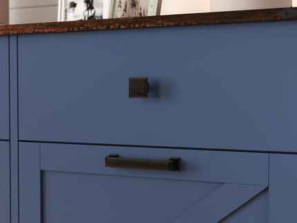 Double Tilt Out Trash Cabinet With Hideaway Drawer And Barn Door Style