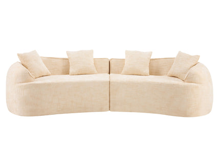 Curved Compressed Sofa, Nordic-Style Design For Living Room
