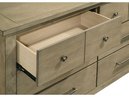 Pelton - 6 Drawer Dresser With Mirror - Oak