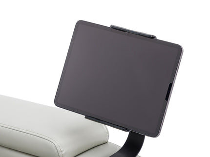 270° Power Swivel Recliner Home Theater Chair With Hidden Arm Storage, LED Light, Cup Holder, And Tray Table