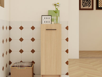 Slim Freestanding Bathroom Storage Cabinet - Light Oak