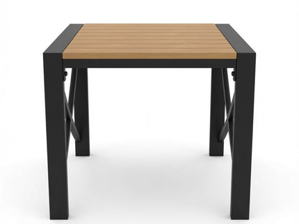 Square Outdoor Patio End Table - Black