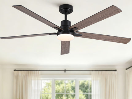 Ceiling Fan With Lights And Remot With Quiet DC Motor, 6 Speeds, Reversible Blades - Black