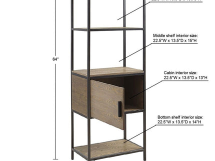 Darley - 3 Shelf Bookcase With Storage Cabinet - Gray