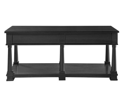 Coffee Table With 2 Storage Drawers & Lower Open Shelf