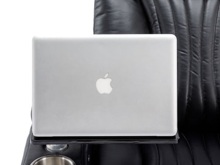 270° Power Swivel Recliner Home Theater Chair With Hidden Arm Storage, LED Light, Cup Holder, And Tray Table