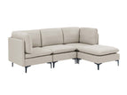 Beige / 2 Pc. 3 Seater Sectional, Ottoman