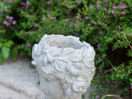 Cement Bust Wall Planter Indoor Outdoor Home Garden Decor, 8 - Gray