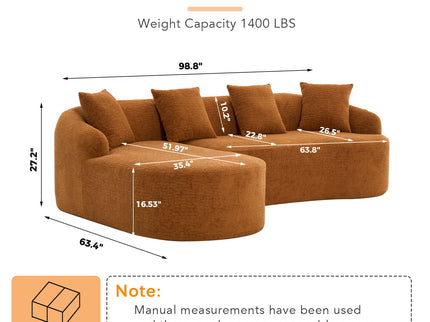 Combined Sofa With 4 Pillows