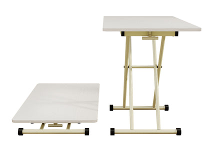 Adjustable Standing Table, Indoor & Outdoor Use, Portable With Adjustable Height - Off White / White