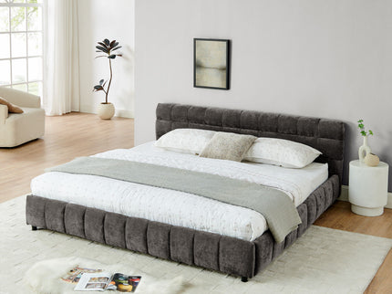 Modern Platform Bed Frame With Thick Fabric