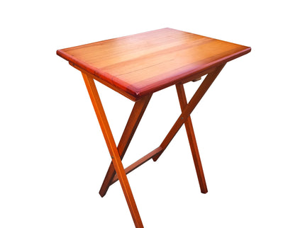 Folding Trays With Storage Rack Snack Table (Set of 4) - Honey