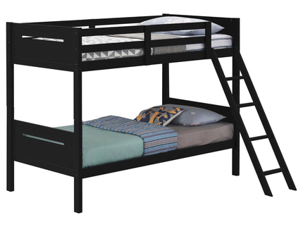 Bunk Bed With Built In Ladder, Safety Guardrails And Angled Access Step