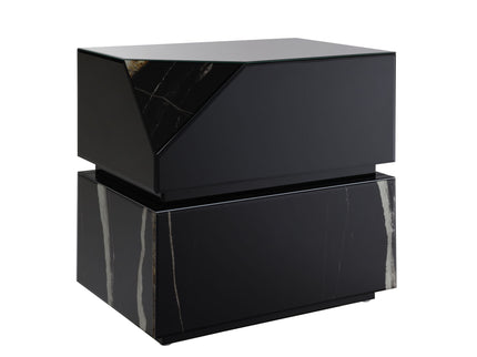 Drisana - Mirrored End Table - Black