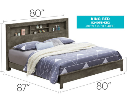 Bed With Transitional Design Stylish