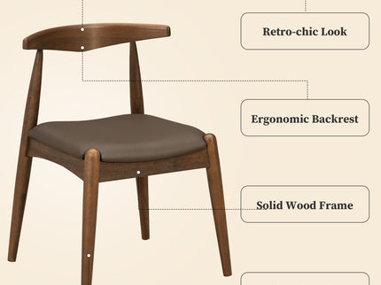 5 Piece Dining Set With 1 Table And 4 Upholstered Chairs - Brown / Walnut